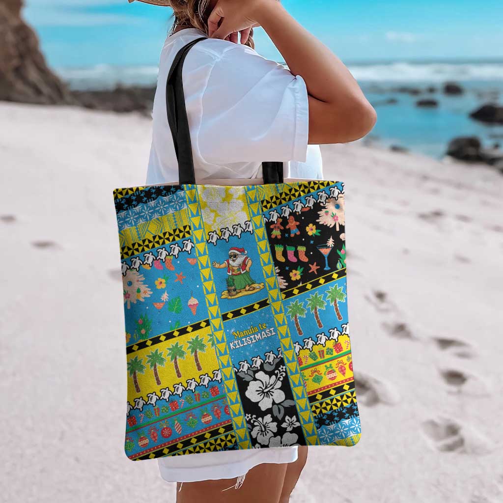 Tuvalu Christmas Tote Bag Festive Beach Vibes - Polynesian Pride