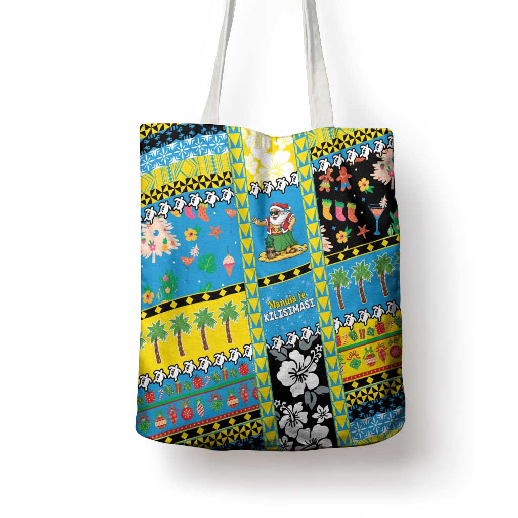 Tuvalu Christmas Tote Bag Festive Beach Vibes - Polynesian Pride
