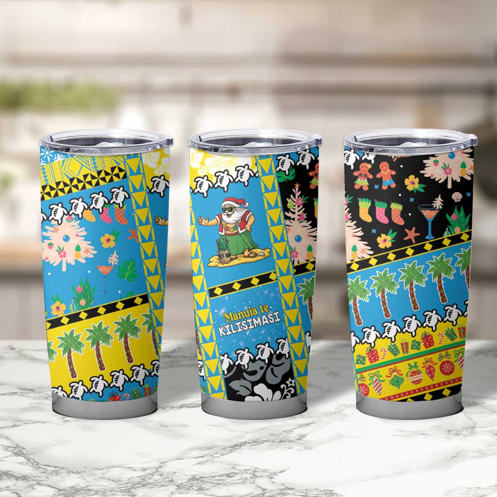 Tuvalu Christmas Tumbler Cup Festive Beach Vibes - Polynesian Pride