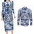 Samoa 685 Couples Matching Long Sleeve Bodycon Dress and Long Sleeve Button Shirt Polynesian Pattern Tie Dye Style