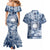 Samoa 685 Couples Matching Mermaid Dress and Hawaiian Shirt Polynesian Pattern Tie Dye Style