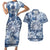 Samoa 685 Couples Matching Short Sleeve Bodycon Dress and Hawaiian Shirt Polynesian Pattern Tie Dye Style