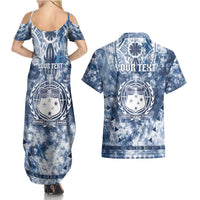 Samoa 685 Couples Matching Summer Maxi Dress and Hawaiian Shirt Polynesian Pattern Tie Dye Style