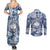 Samoa 685 Couples Matching Summer Maxi Dress and Long Sleeve Button Shirt Polynesian Pattern Tie Dye Style