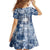 Samoa 685 Family Matching Off The Shoulder Long Sleeve Dress and Hawaiian Shirt Polynesian Pattern Tie Dye Style