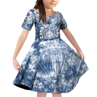 Samoa 685 Family Matching Off Shoulder Short Dress and Hawaiian Shirt Polynesian Pattern Tie Dye Style