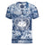 Samoa 685 Women V-Neck T-Shirt Polynesian Pattern Tie Dye Style