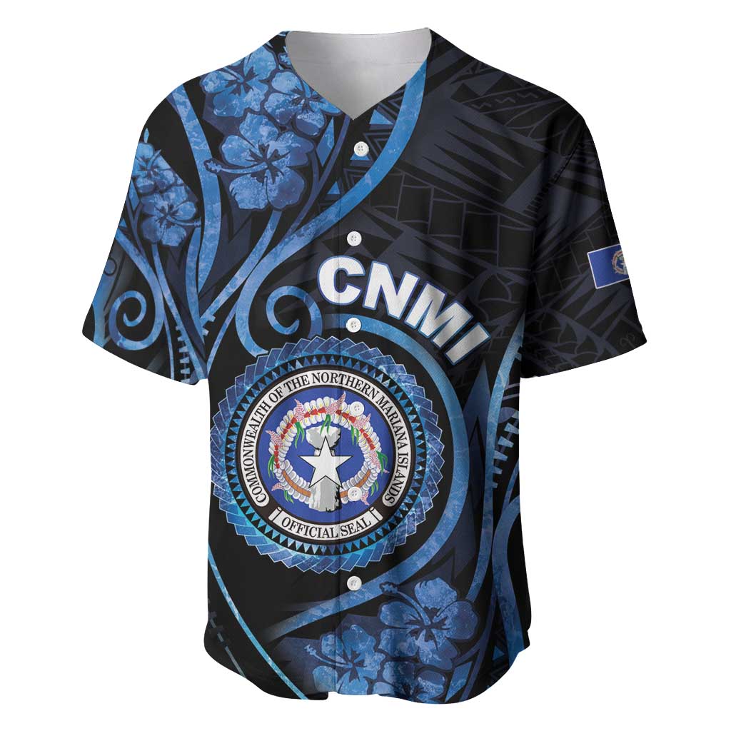 Personalized Northern Mariana Islands Baseball Jersey Ocean Floral Pattern