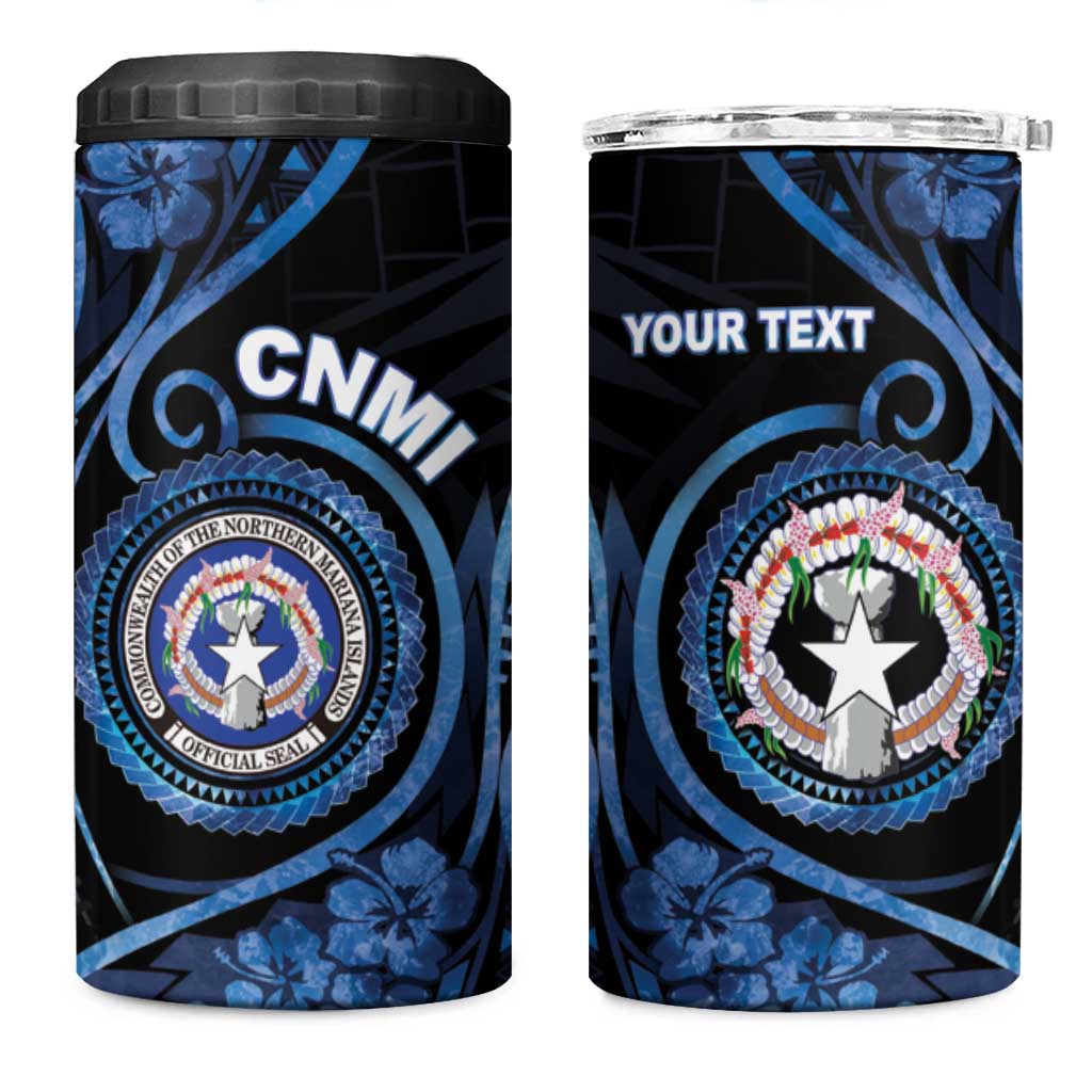 Personalized Northern Mariana Islands 4 in 1 Can Cooler Tumbler Ocean Floral Pattern