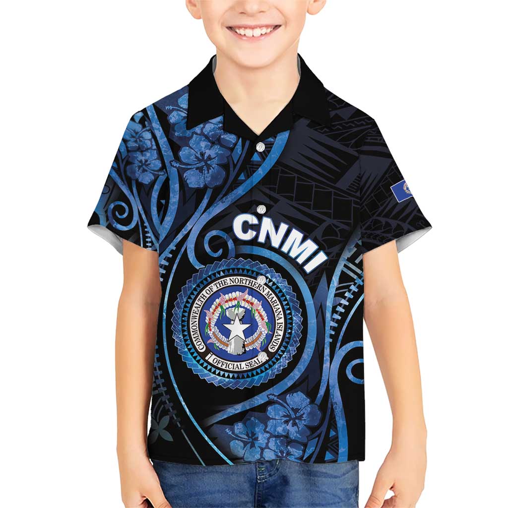 Personalized Northern Mariana Islands Kid Hawaiian Shirt Ocean Floral Pattern