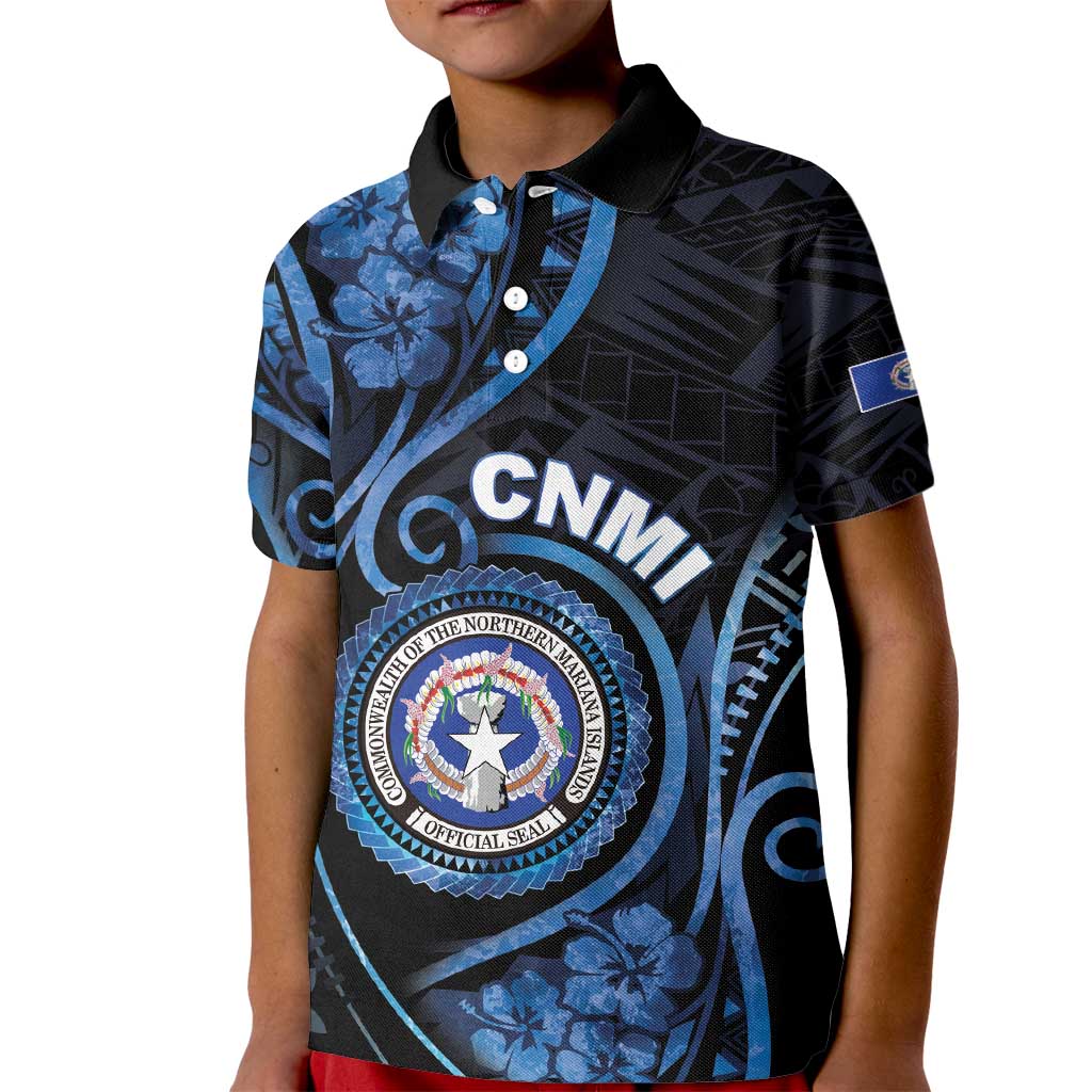 Personalized Northern Mariana Islands Kid Polo Shirt Ocean Floral Pattern