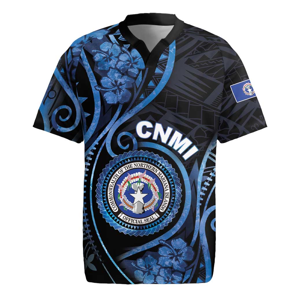 Personalized Northern Mariana Islands Rugby Jersey Ocean Floral Pattern