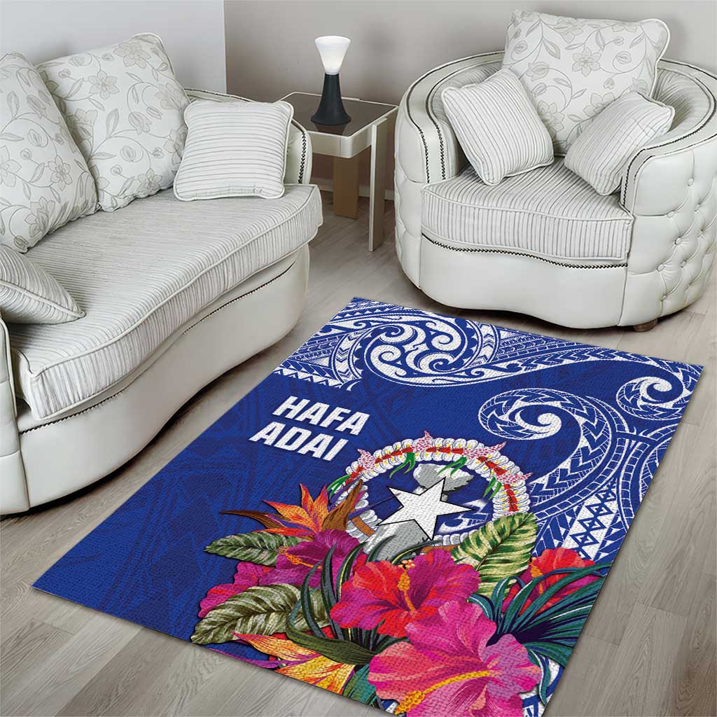 Hafa Adai Northern Mariana Islands Area Rug Polynesian Tribal Pattern LT05