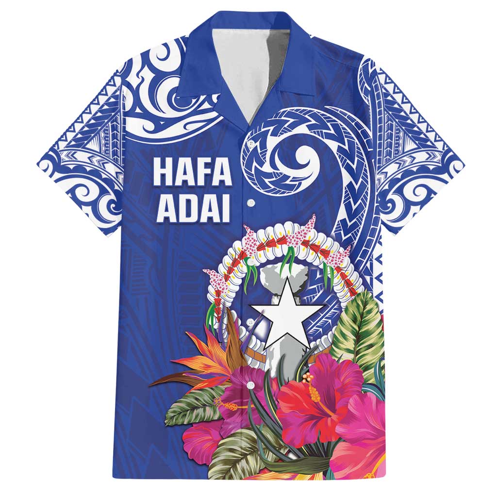 Hafa Adai Northern Mariana Islands Family Matching Off Shoulder Short Dress and Hawaiian Shirt Polynesian Tribal Pattern