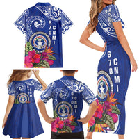 Hafa Adai Northern Mariana Islands Family Matching Short Sleeve Bodycon Dress and Hawaiian Shirt Polynesian Tribal Pattern
