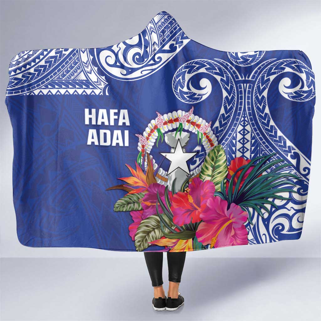 Hafa Adai Northern Mariana Islands Hooded Blanket Polynesian Tribal Pattern LT05