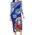 Hafa Adai Northern Mariana Islands Long Sleeve Bodycon Dress Polynesian Tribal Pattern