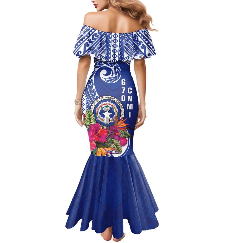 Hafa Adai Northern Mariana Islands Mermaid Dress Polynesian Tribal Pattern