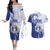 Personalized Northern Mariana Islands Couples Matching Off The Shoulder Long Sleeve Dress and Hawaiian Shirt CNMI Seal