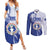 Personalized Northern Mariana Islands Couples Matching Summer Maxi Dress and Long Sleeve Button Shirt CNMI Seal