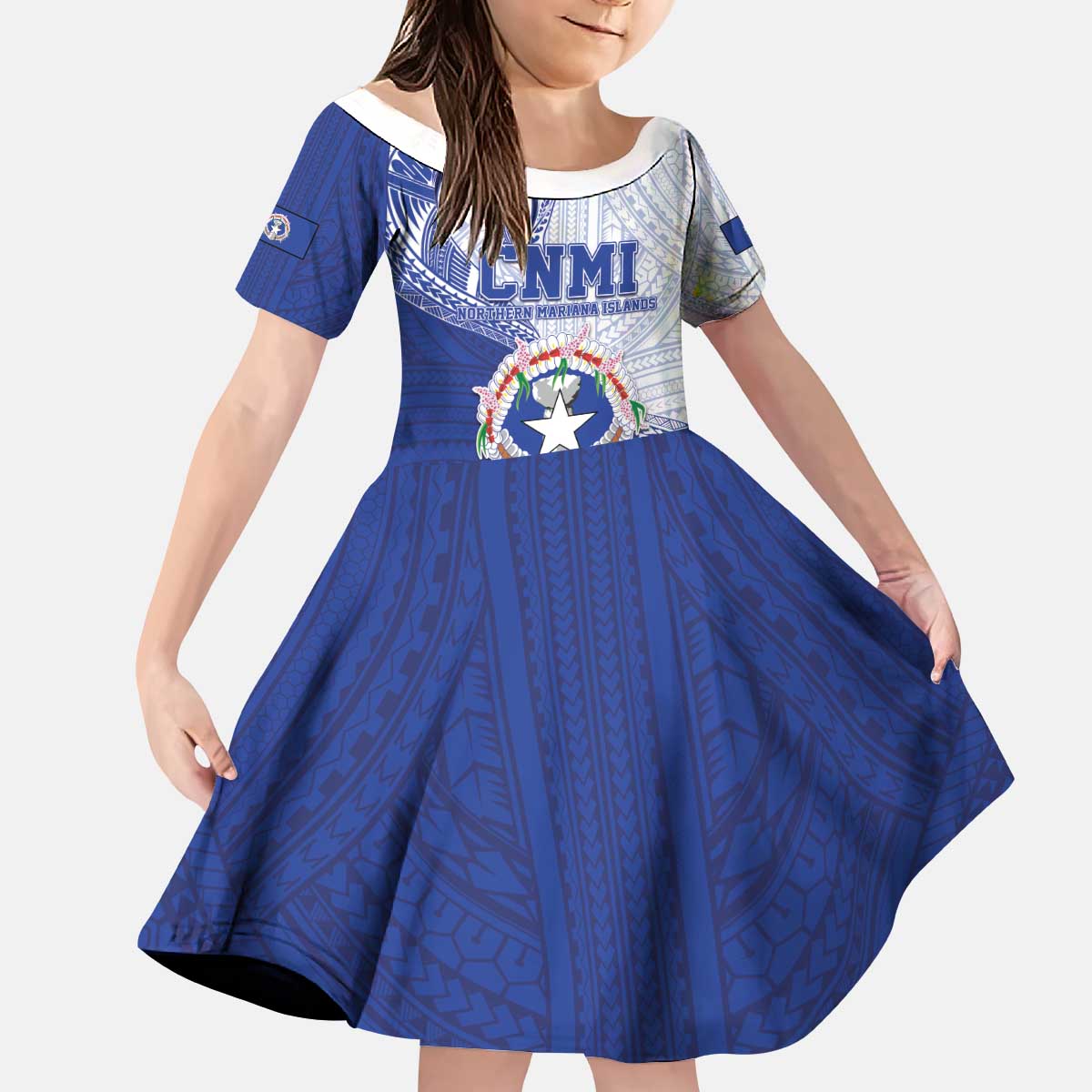 Personalized Northern Mariana Islands Kid Short Sleeve Dress CNMI Seal