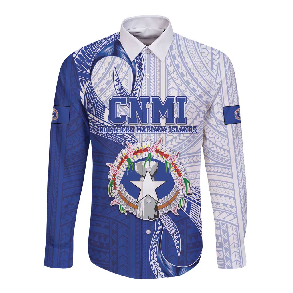 Personalized Northern Mariana Islands Long Sleeve Button Shirt CNMI Seal