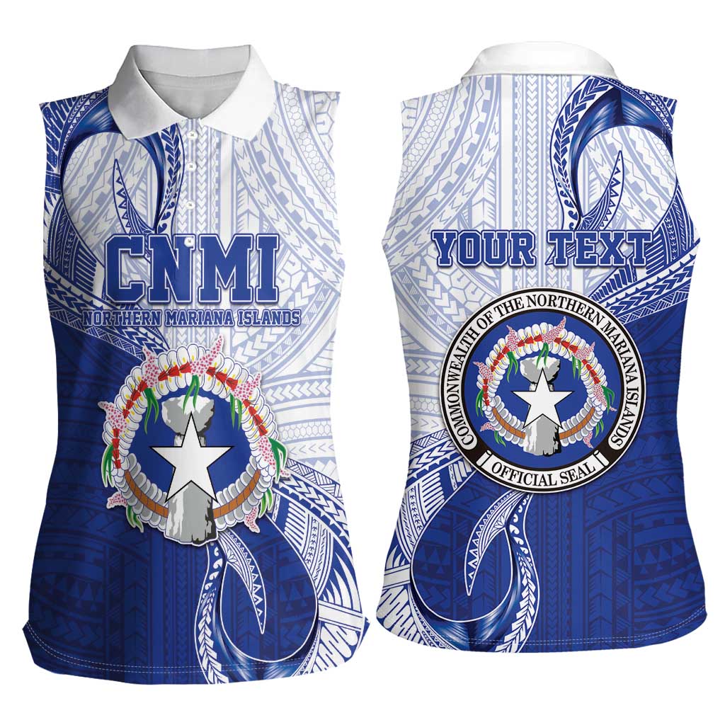 Personalized Northern Mariana Islands Women Sleeveless Polo Shirt CNMI Seal