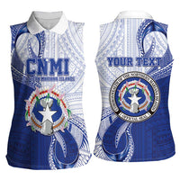 Personalized Northern Mariana Islands Women Sleeveless Polo Shirt CNMI Seal