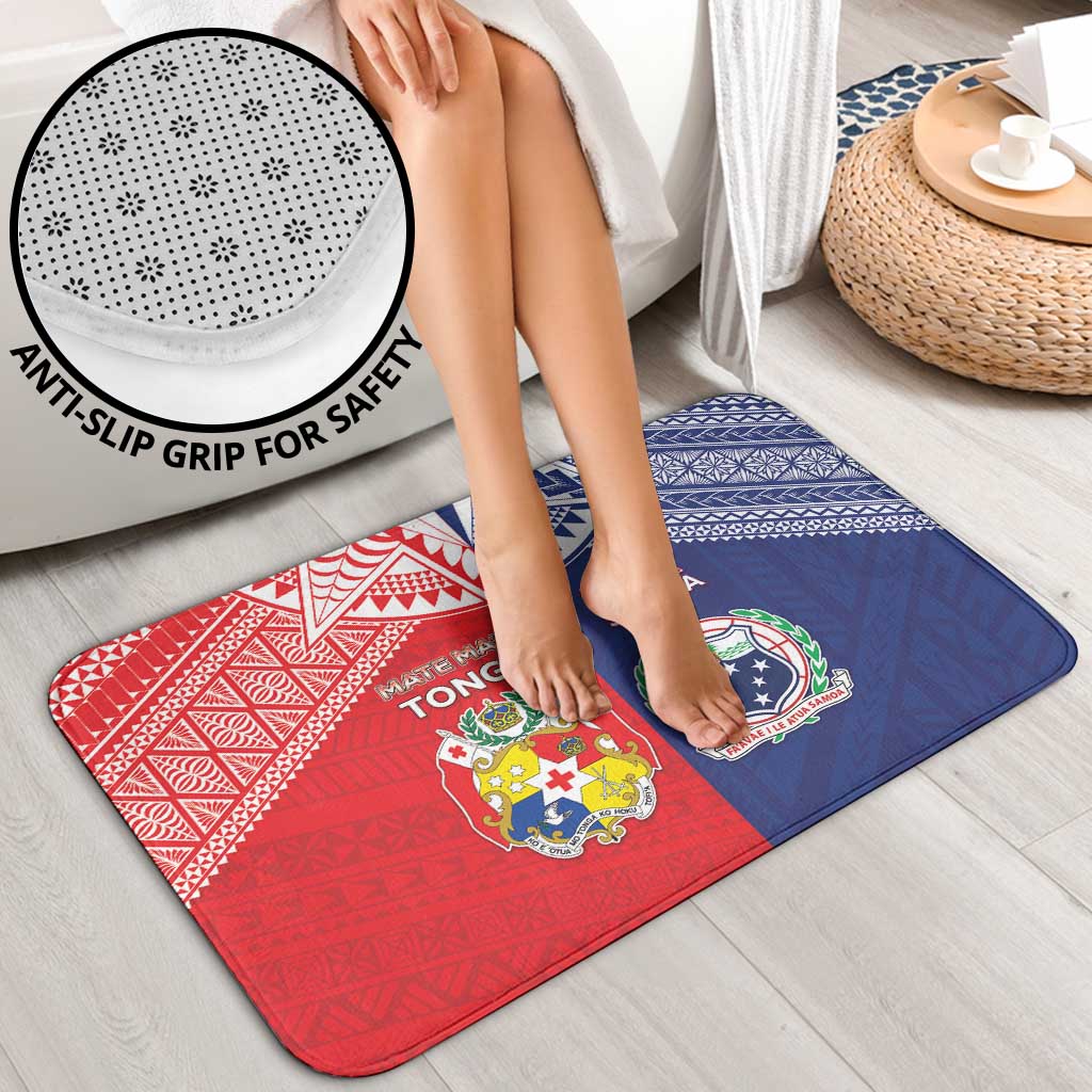 Rugby Samoa And Tonga Bathroom Set Toa Samoa With Mate Maa - Polynesian Pride
