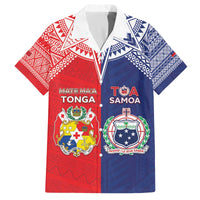 Custom Rugby Samoa And Tonga Family Matching Off The Shoulder Long Sleeve Dress and Hawaiian Shirt Toa Samoa With Mate Maa - Polynesian Pride