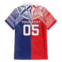 Custom Rugby Samoa And Tonga Family Matching Off The Shoulder Long Sleeve Dress and Hawaiian Shirt Toa Samoa With Mate Maa - Polynesian Pride
