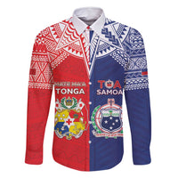 Custom Rugby Samoa And Tonga Family Matching Tank Maxi Dress and Hawaiian Shirt Toa Samoa With Mate Maa - Polynesian Pride
