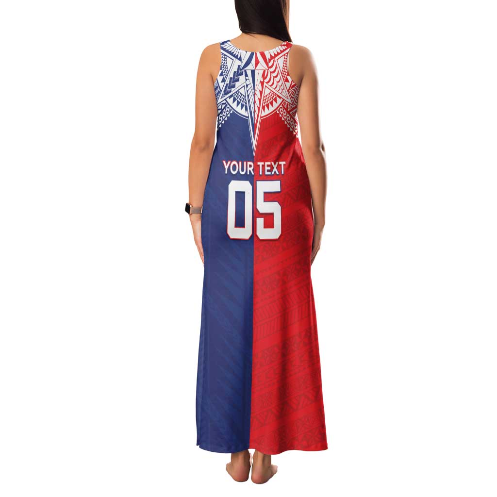 Custom Rugby Samoa And Tonga Family Matching Tank Maxi Dress and Hawaiian Shirt Toa Samoa With Mate Maa - Polynesian Pride