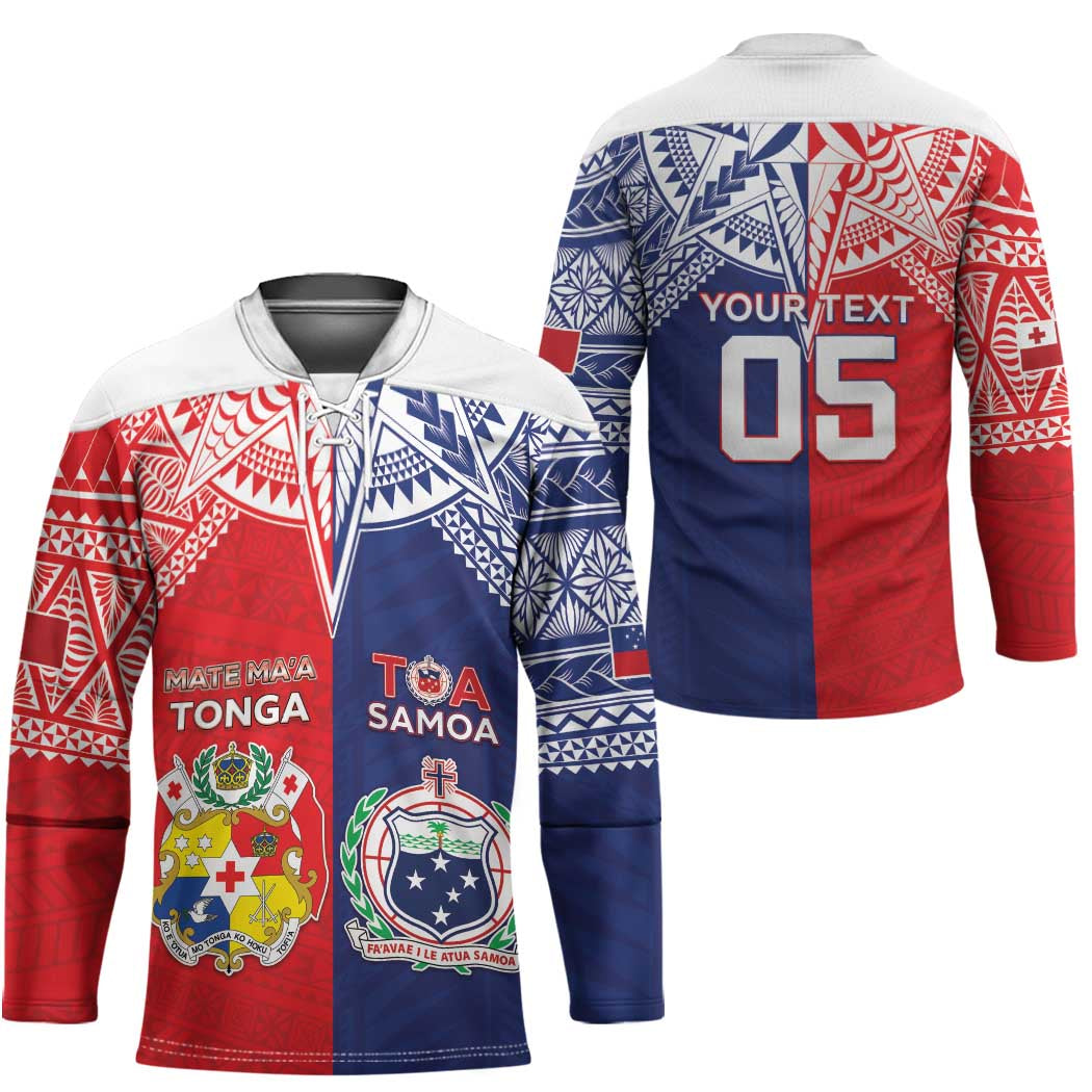 Custom Rugby Samoa And Tonga Hockey Jersey Toa Samoa With Mate Maa - Polynesian Pride