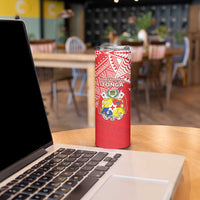 Custom Rugby Samoa And Tonga Skinny Tumbler Toa Samoa With Mate Maa - Polynesian Pride