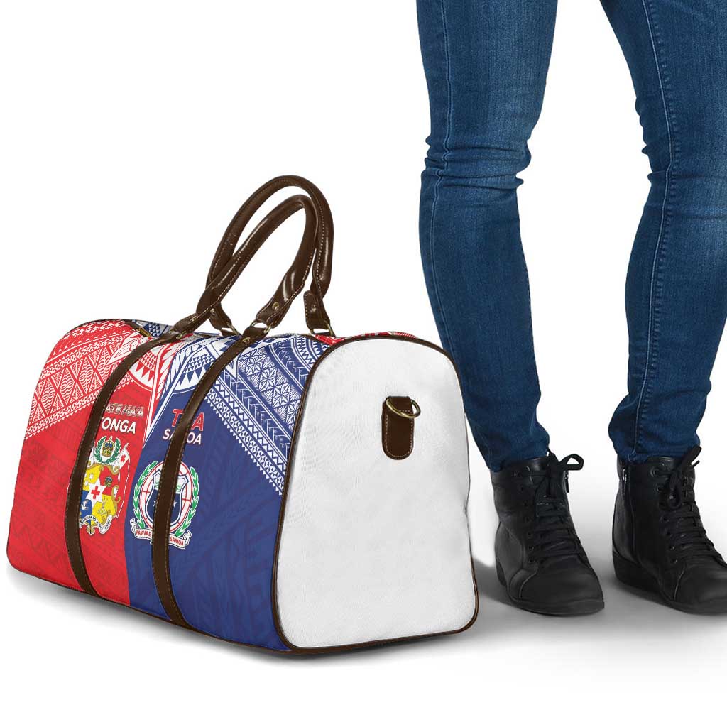 Rugby Samoa And Tonga Travel Bag Toa Samoa With Mate Maa - Polynesian Pride
