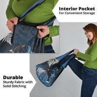 New Zealand Huia Bird Grocery Bag Aotearoa Maori Pattern