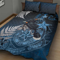 New Zealand Huia Bird Quilt Bed Set Aotearoa Maori Pattern