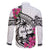 Guam Chamorro Family Matching Mermaid Dress and Hawaiian Shirt Bougainvillea White Polynesian Tribal Pattern