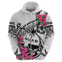 Guam Chamorro Hoodie Bougainvillea White Polynesian Tribal Pattern LT05 - Polynesian Pride