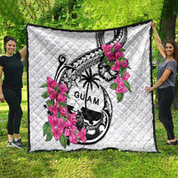 Guam Chamorro Quilt Bougainvillea White Polynesian Tribal Pattern LT05 - Polynesian Pride