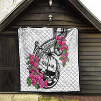 Guam Chamorro Quilt Bougainvillea White Polynesian Tribal Pattern LT05 - Polynesian Pride