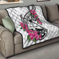 Guam Chamorro Quilt Bougainvillea White Polynesian Tribal Pattern LT05 - Polynesian Pride