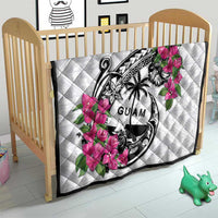 Guam Chamorro Quilt Bougainvillea White Polynesian Tribal Pattern LT05 - Polynesian Pride