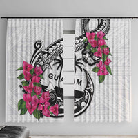 Guam Chamorro Window Curtain Bougainvillea White Polynesian Tribal Pattern
