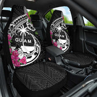 Guam Chamorro Car Seat Cover Bougainvillea Black Polynesian Tribal Pattern LT05 One Size Black - Polynesian Pride