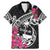 Guam Chamorro Family Matching Mermaid Dress and Hawaiian Shirt Bougainvillea Black Polynesian Tribal Pattern