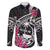 Guam Chamorro Family Matching Mermaid Dress and Hawaiian Shirt Bougainvillea Black Polynesian Tribal Pattern