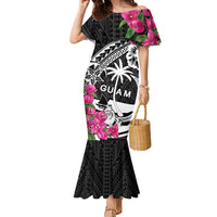Guam Chamorro Family Matching Mermaid Dress and Hawaiian Shirt Bougainvillea Black Polynesian Tribal Pattern LT05 Mom's Dress Black - Polynesian Pride