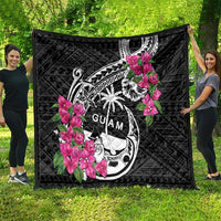 Guam Chamorro Quilt Bougainvillea Black Polynesian Tribal Pattern LT05 - Polynesian Pride